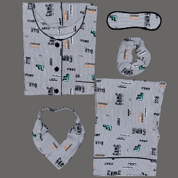 SUMMER LINEN PJ's SET (ROUND NECK)- 1005