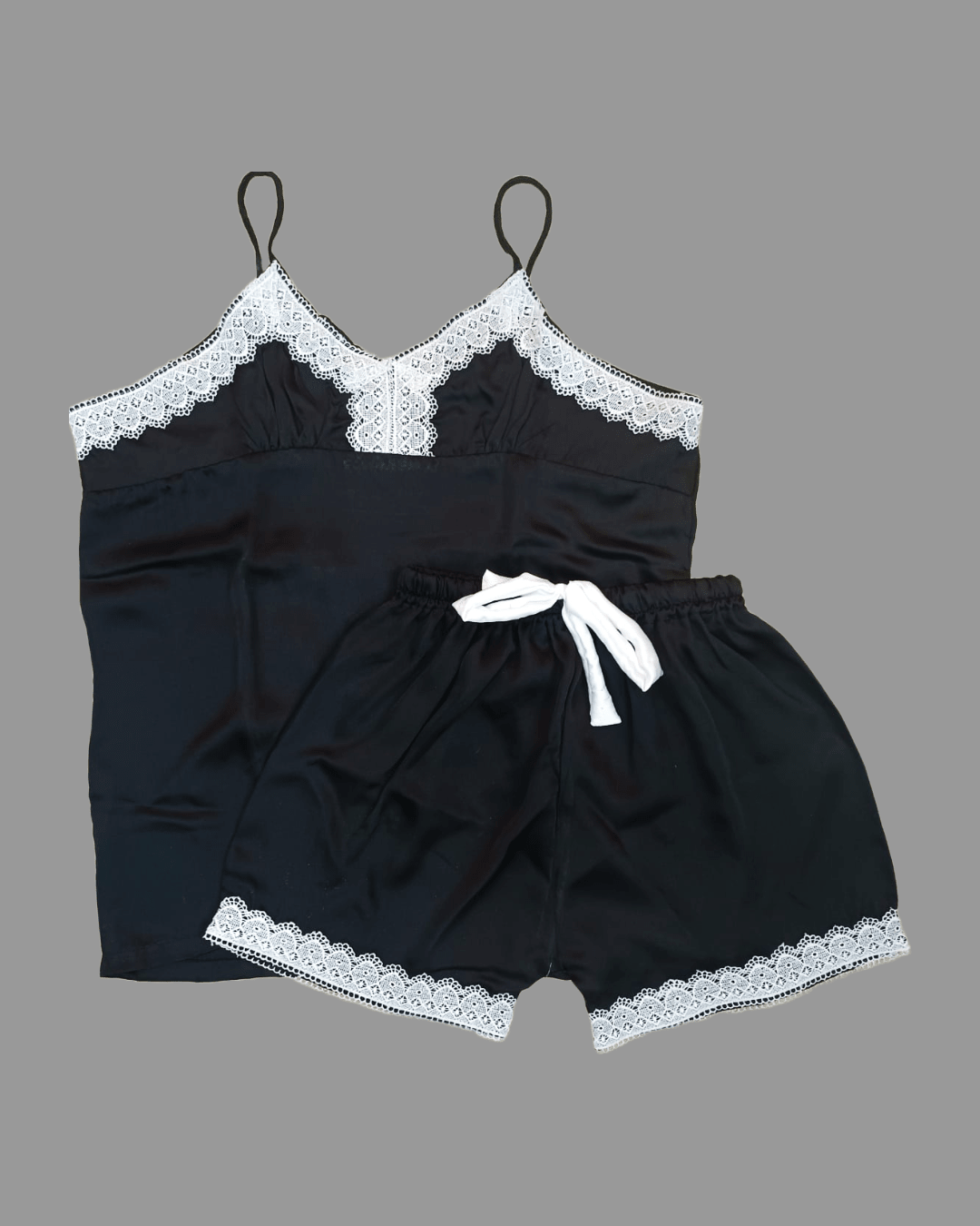 Black Silk Cami & Short – S-18 - NIGHTS WEAR