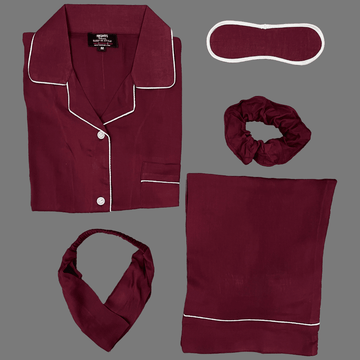 DARK MEHRON SUMMER LINEN PJ's SET - NIGHTS WEAR