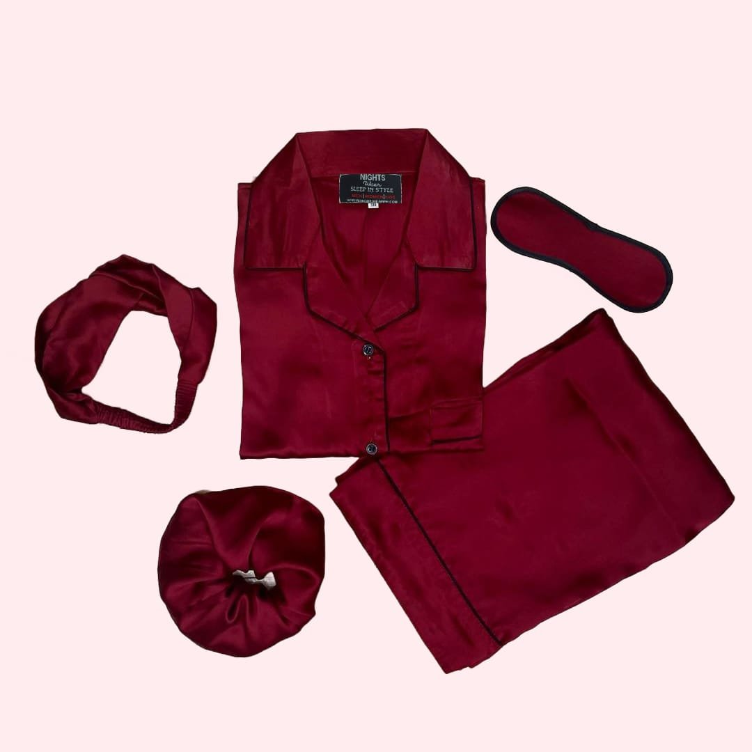 Mehron Silk PJ Set (Black Outline) – S-9 - NIGHTS WEAR