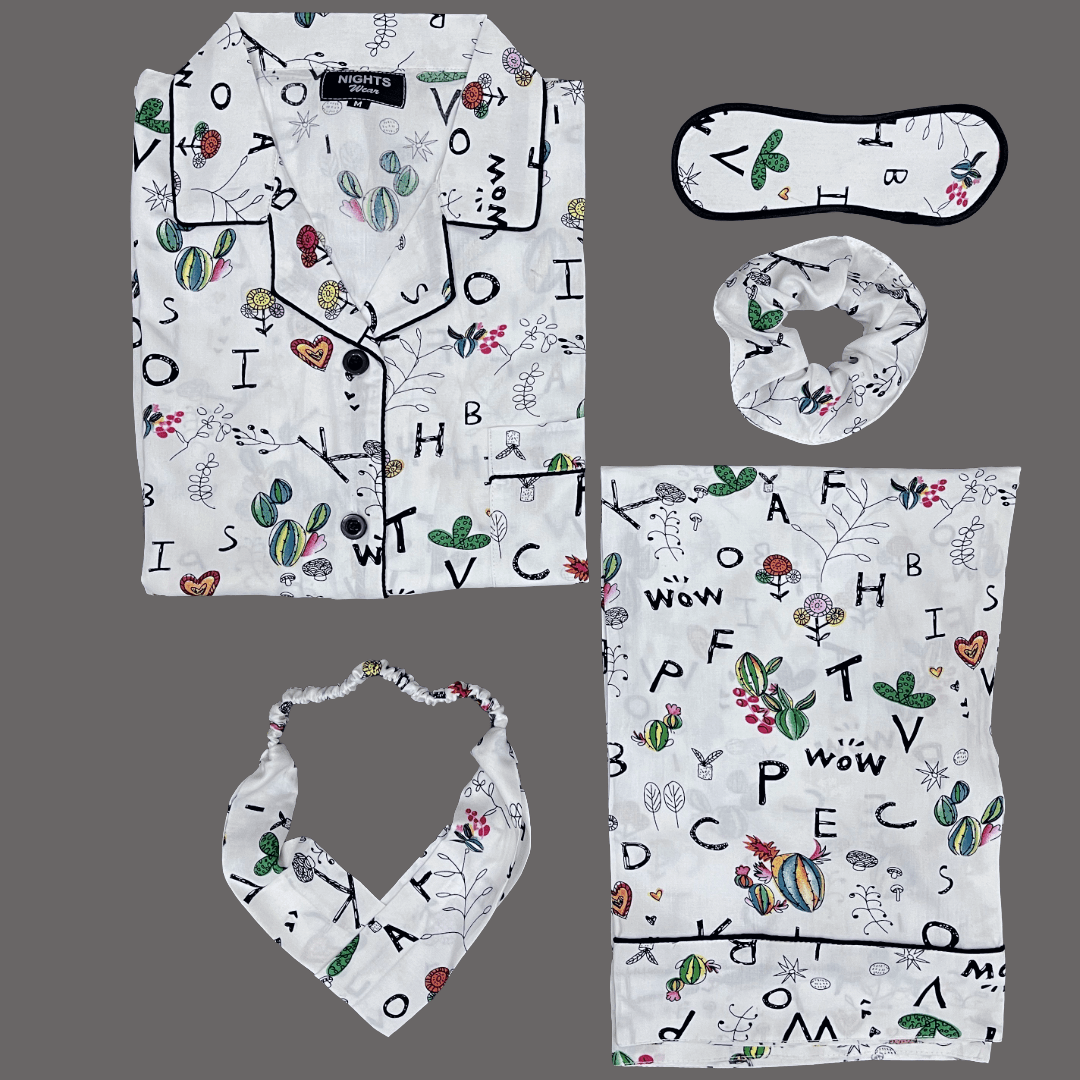 SUMMER LINEN PJ's SET - 1003 - NIGHTS WEAR