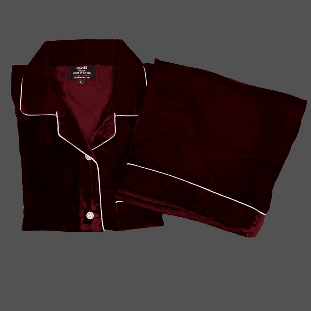 Velvet Night Dress- V-2 - NIGHTS WEAR