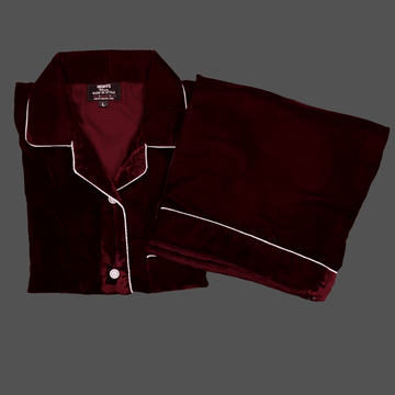 Velvet Night Dress- V-2 - NIGHTS WEAR