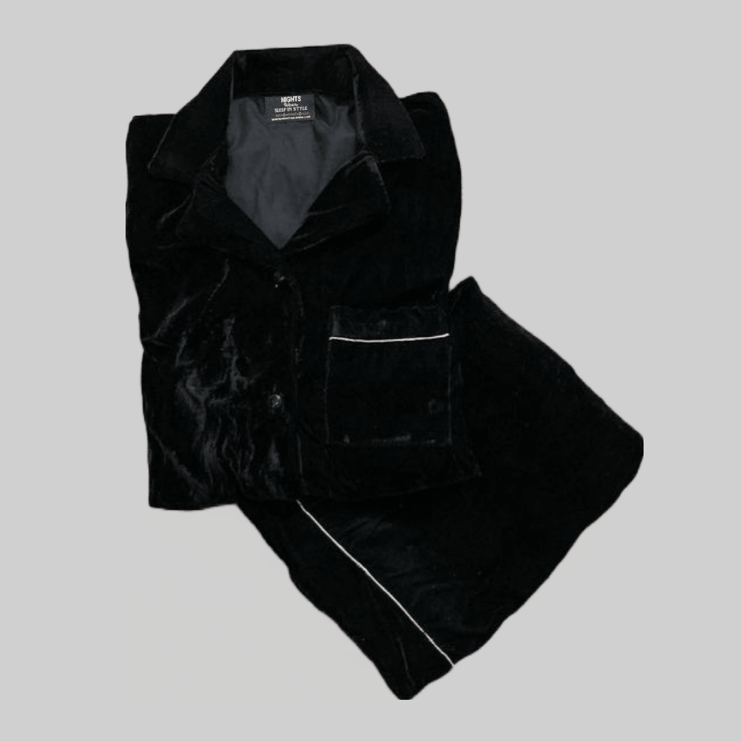 Velvet Night Dress- V-5 - NIGHTS WEAR