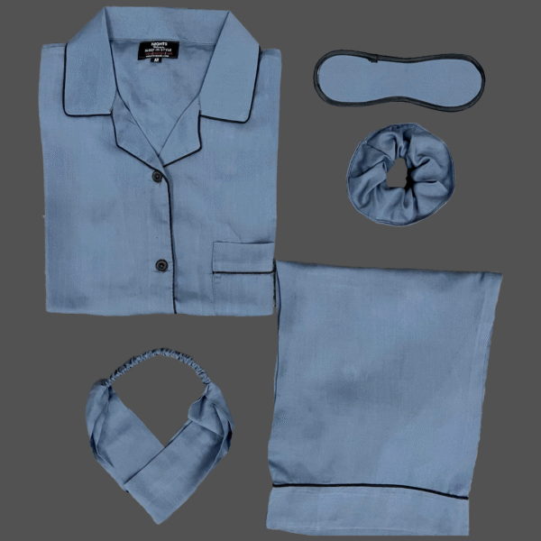 Summer Linen PJ's Set Lite Grey SOLID- L-749