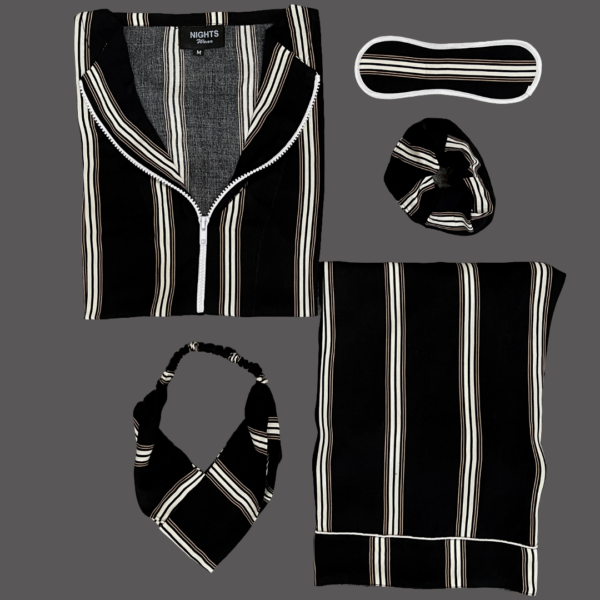 Zipper Style Summer Linen PJ's Set- L-1173