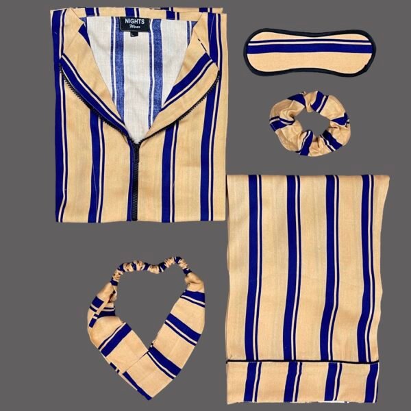 Summer Linen PJ's Set Zipper Style - L-1351