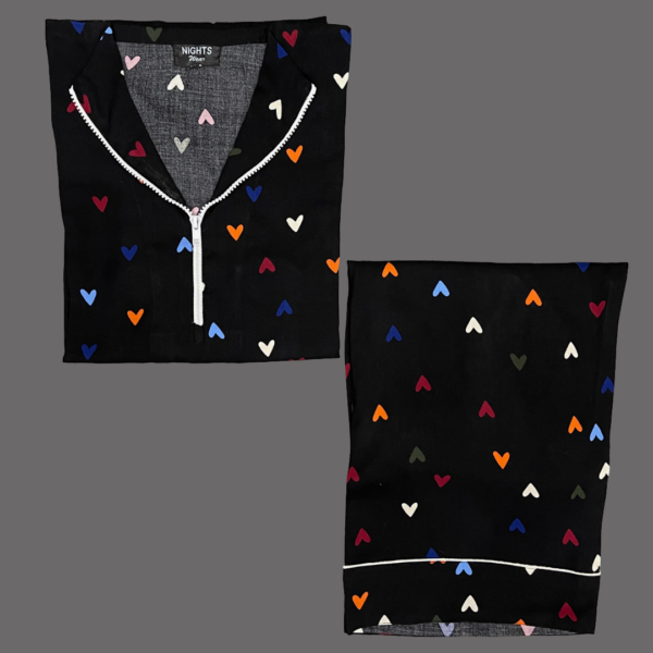 Summer Linen PJ's Set Zipper Style - L-1412