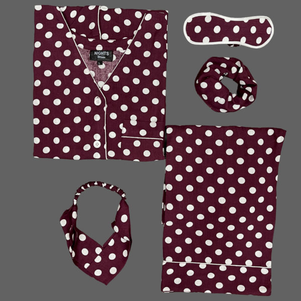 Summer Linen Pajama Set (V-Neck)- L-1591