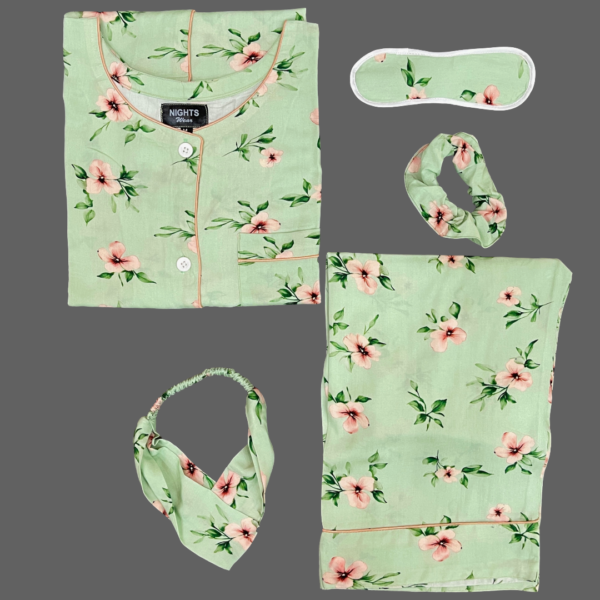 Summer Linen PJ's Set Round Neck - L-1461
