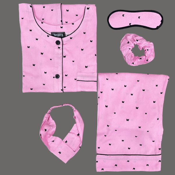 Summer Linen PJ's Set Round Neck - L-1462
