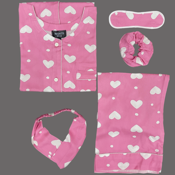Summer Linen PJ's Set Round Neck - L-1463