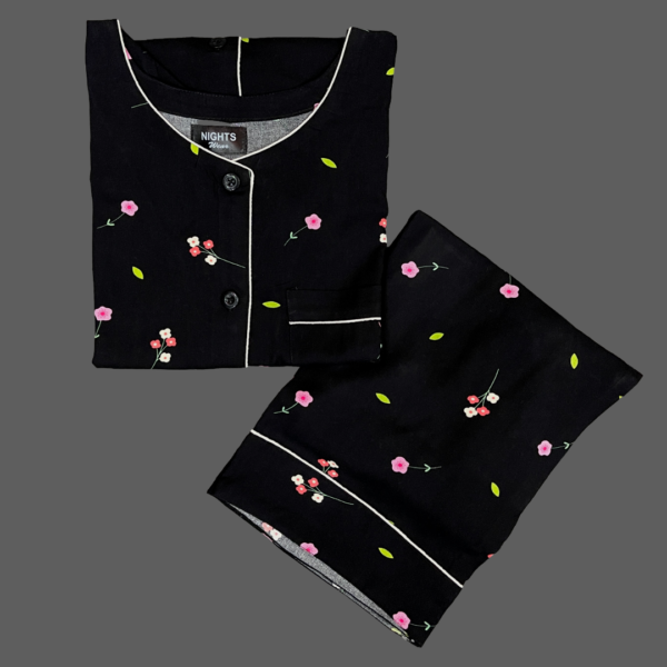 Round neck Linen PJ's Set - L-1574
