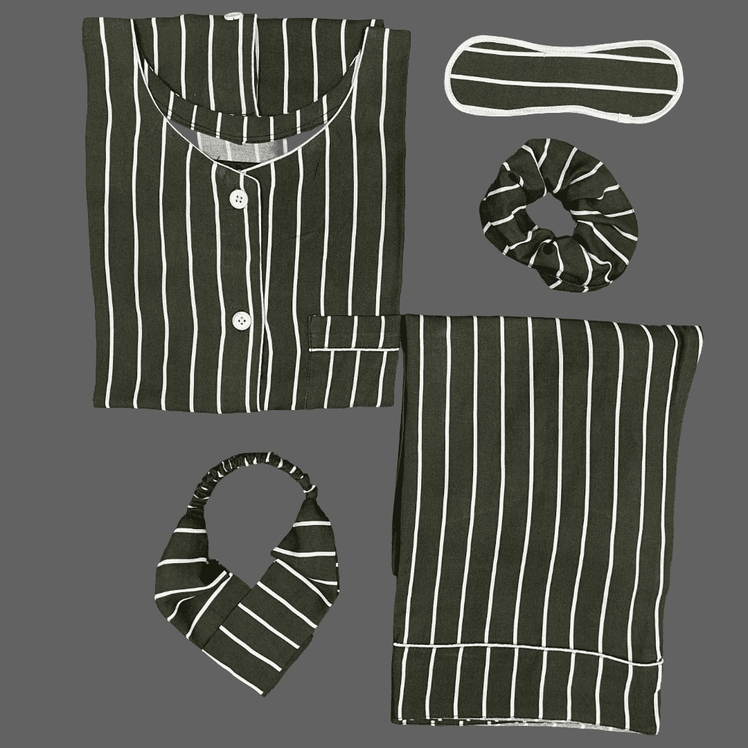 Summer Linen PJ's Set Round Neck - L-1424
